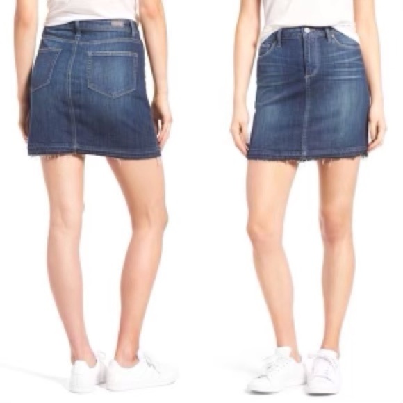 PAIGE Elaina Release Hem Denim Skirt Size 24 - Picture 2 of 10